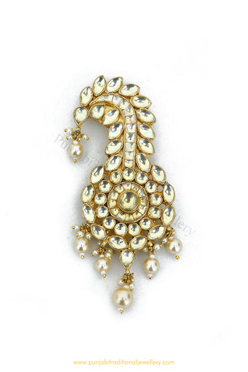 Gold Finished Pearl Kundan Kalgi | Punjabi Traditional Jewellery Exclusive